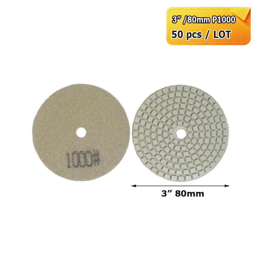 3"/4" Wet Grinding Discs Flexible Diamond Stone Polishing Pads for Ceramic Tiles Marble Finish