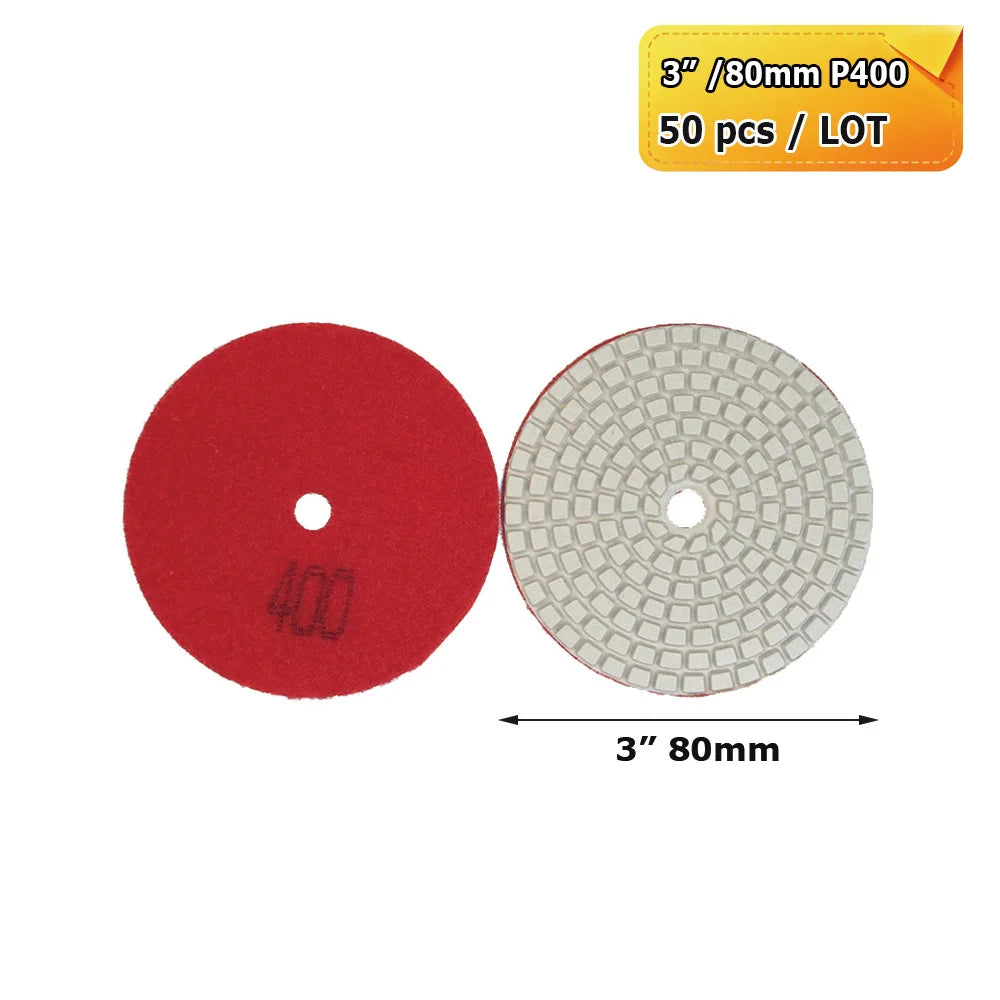 3"/4" Wet Grinding Discs Flexible Diamond Stone Polishing Pads for Ceramic Tiles Marble Finish