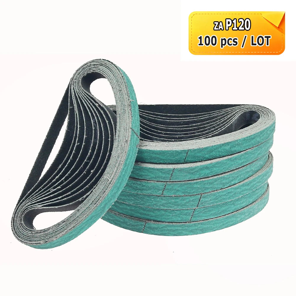 330x10mm Sanding Bands Belts Mini Portable Belt Sander Grinder Accessories AO ZA Non-woven Nylon for Metal Wood Polishing