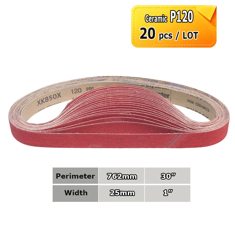 762x25mm Abrasive Sanding Belts 1x30 inch Belt Sander Bands Ceramic P36 - AO P1500, A3 - A65, Zirconia, Non-woven, Felt