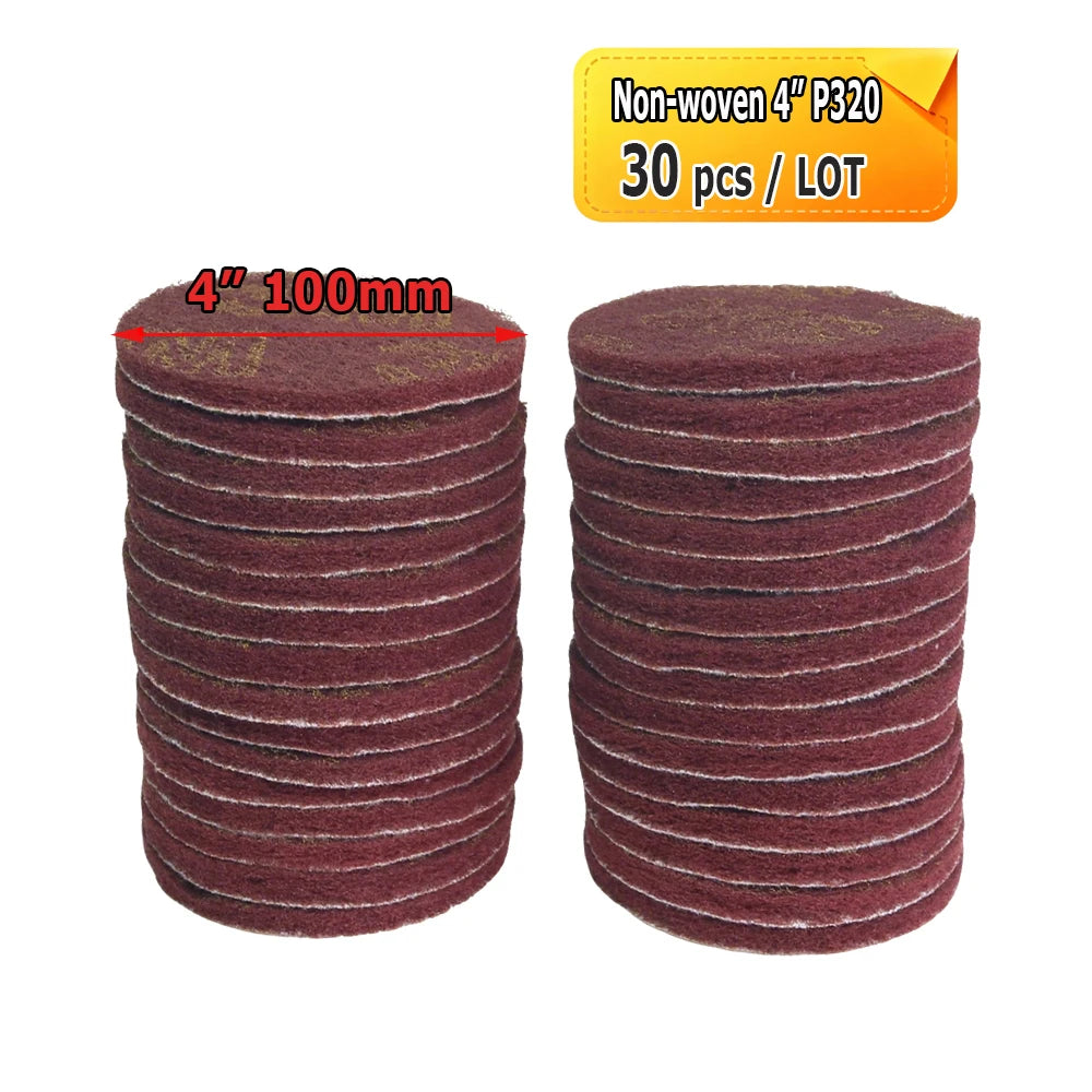2" - 7" Abrasive Sanding Discs Black Poly Strip P36 Non-woven Polishing Pad P180 P320 P600 Wool Felt Buffing Disk Wax