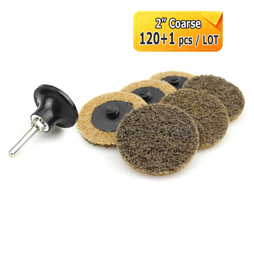 2"/3" R-Type Quick Change Non-woven Nylon Linen Abrasive Sanding Disc for Metal Deburring Finishing Brushing Polishing