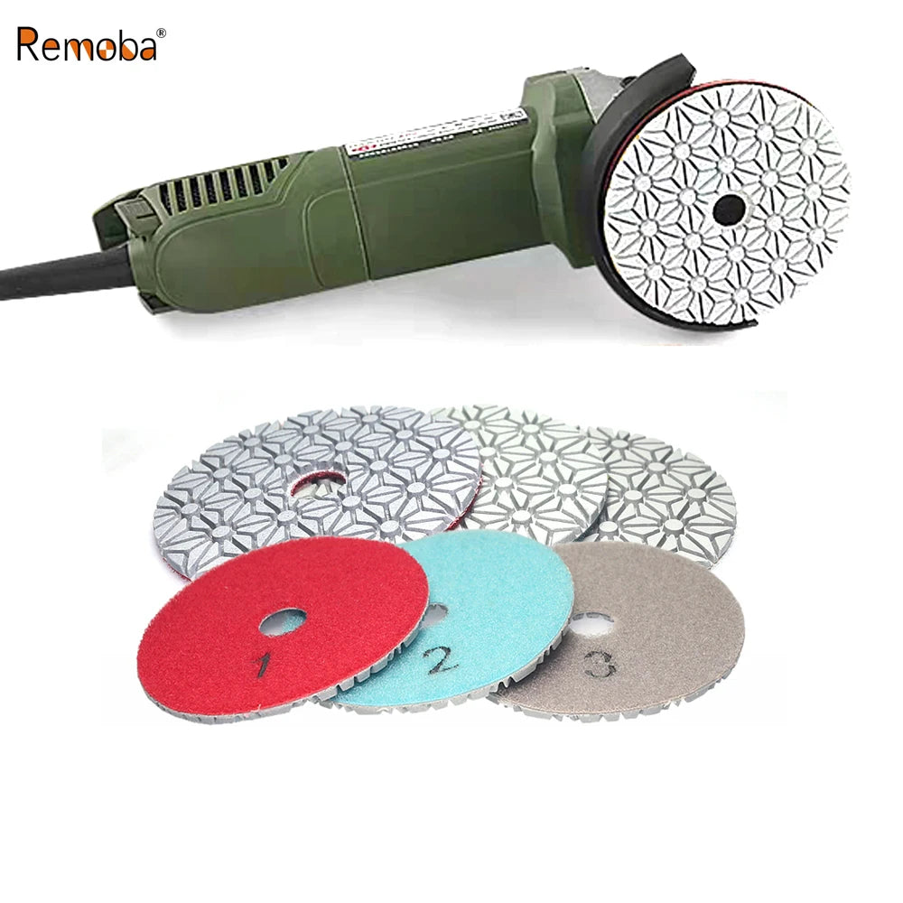 15 pcs 3-steps Polishing Pads Stone Wet Grinding Discs for Terrazzo Concrete Mable Re-new