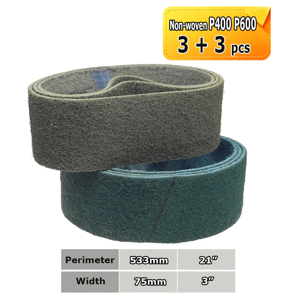 3" x 21" Belt Sander Sanding Bands 533x75mm Abrasive Grinding Belts Ceramic P36 - AO P1500, A3 - A65, Zirconia, Non-woven, Felt