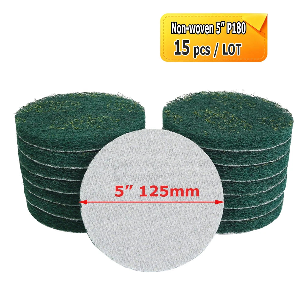 2" - 7" Abrasive Sanding Discs Black Poly Strip P36 Non-woven Polishing Pad P180 P320 P600 Wool Felt Buffing Disk Wax