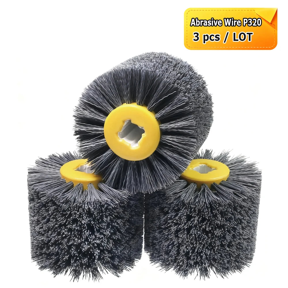 120x100x19mm Woodworking Drum Grinding Polishing Waxing Wheels - Abrasive Wire, Sand cloth Strips, Steel Wire, Horsehair, Sisal