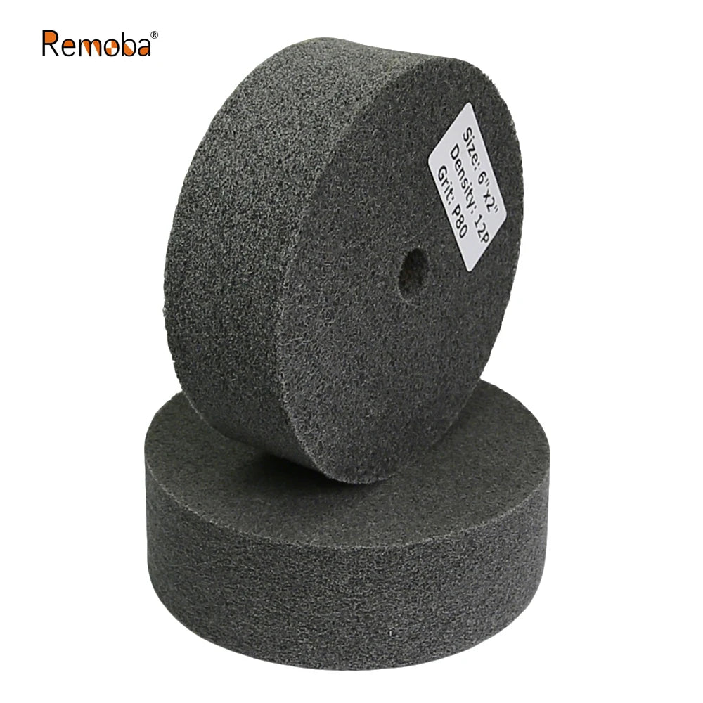 6 Inch Nylon Polishing Wheel 150x50mm Non-Woven Abrasive Buffing Pad for Metal Stainless Steel Aluminum Surface Finishing