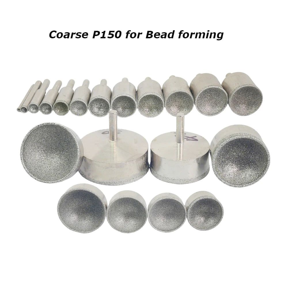 Dia. 3-50mm Diamond Grinding Head Concave Wheel for Bead Forming Rounding Finishing 6mm Shank Mounted Point Drill Tools
