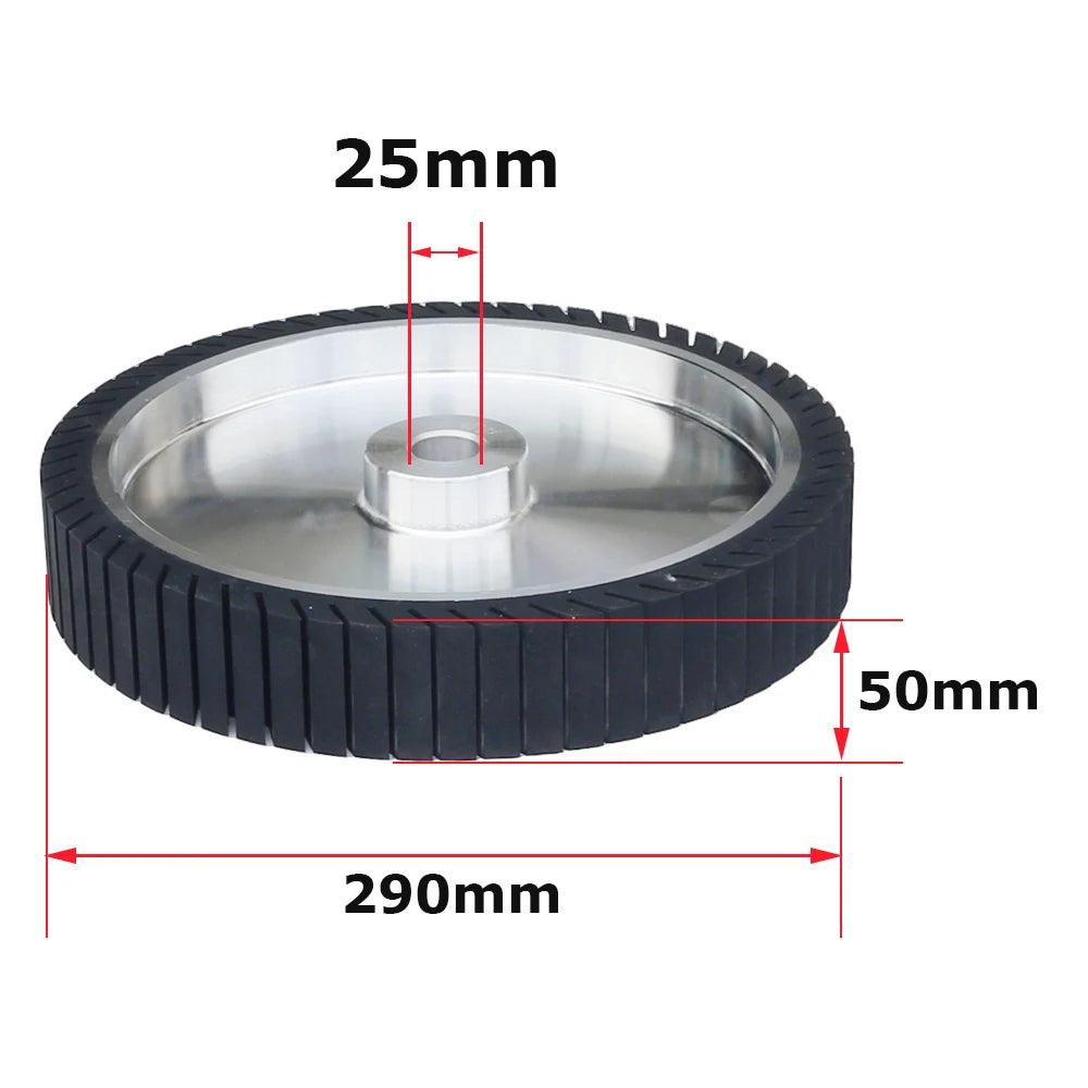290x50/100mm Rubber Centrifugal Expansion Wheel working with 2"/4"x36" Sanding Sleeves Belts 915x50/100mm