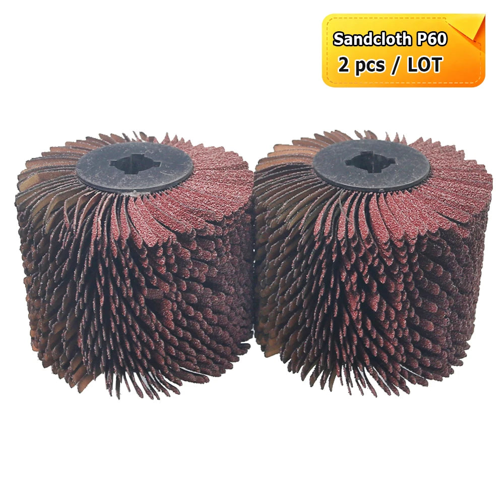 120x100x19mm Woodworking Drum Grinding Polishing Waxing Wheels - Abrasive Wire, Sand cloth Strips, Steel Wire, Horsehair, Sisal