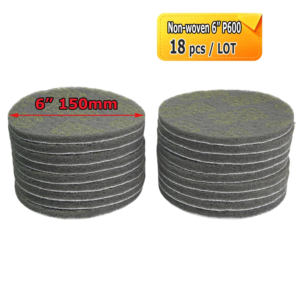 2" - 7" Abrasive Sanding Discs Black Poly Strip P36 Non-woven Polishing Pad P180 P320 P600 Wool Felt Buffing Disk Wax