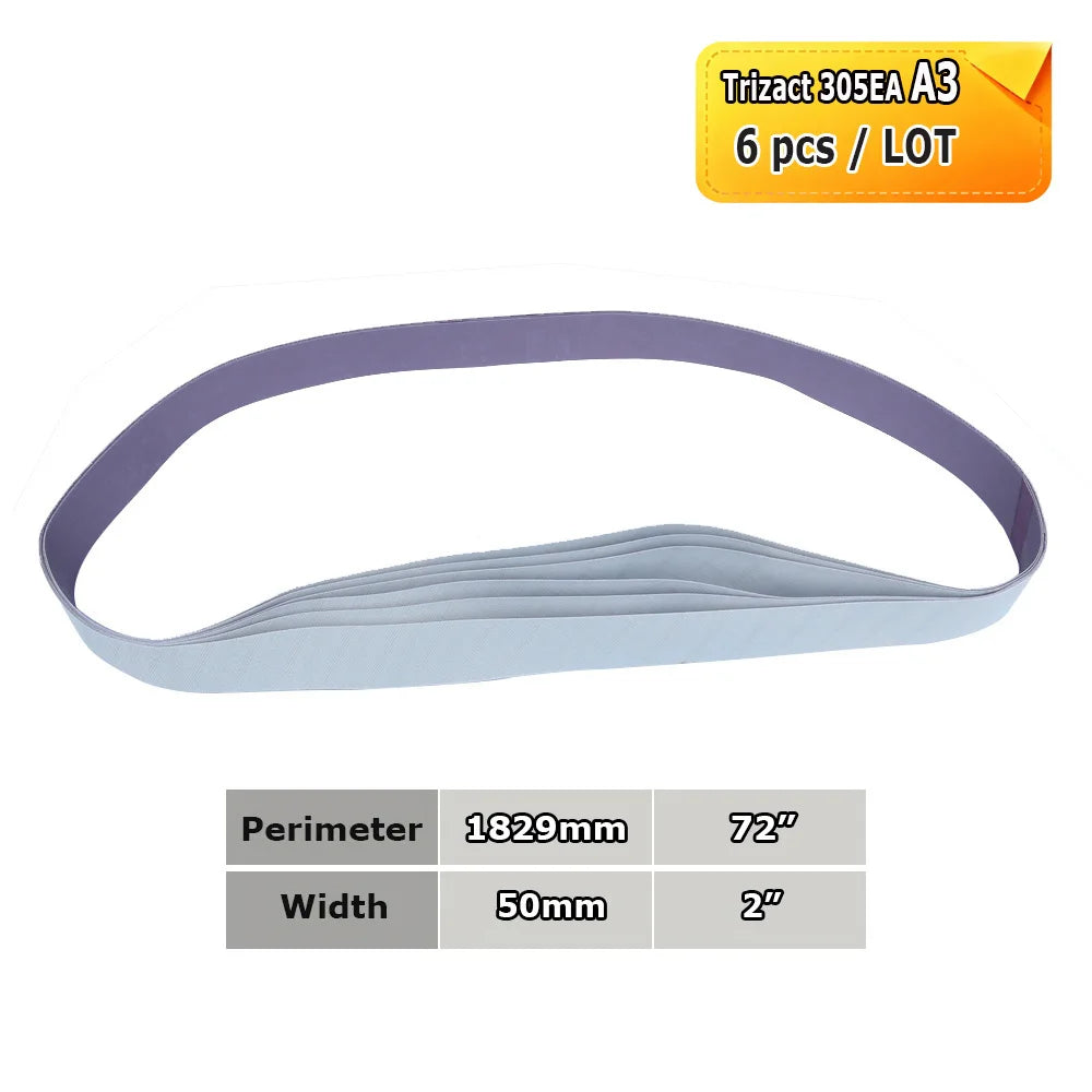 2x72" Abrasive Sanding Belts 1829x50mm, Non-woven Nylon Fiber, Wool Felt, 305EA A3 A5, 237AA A6 A16 A30 A65