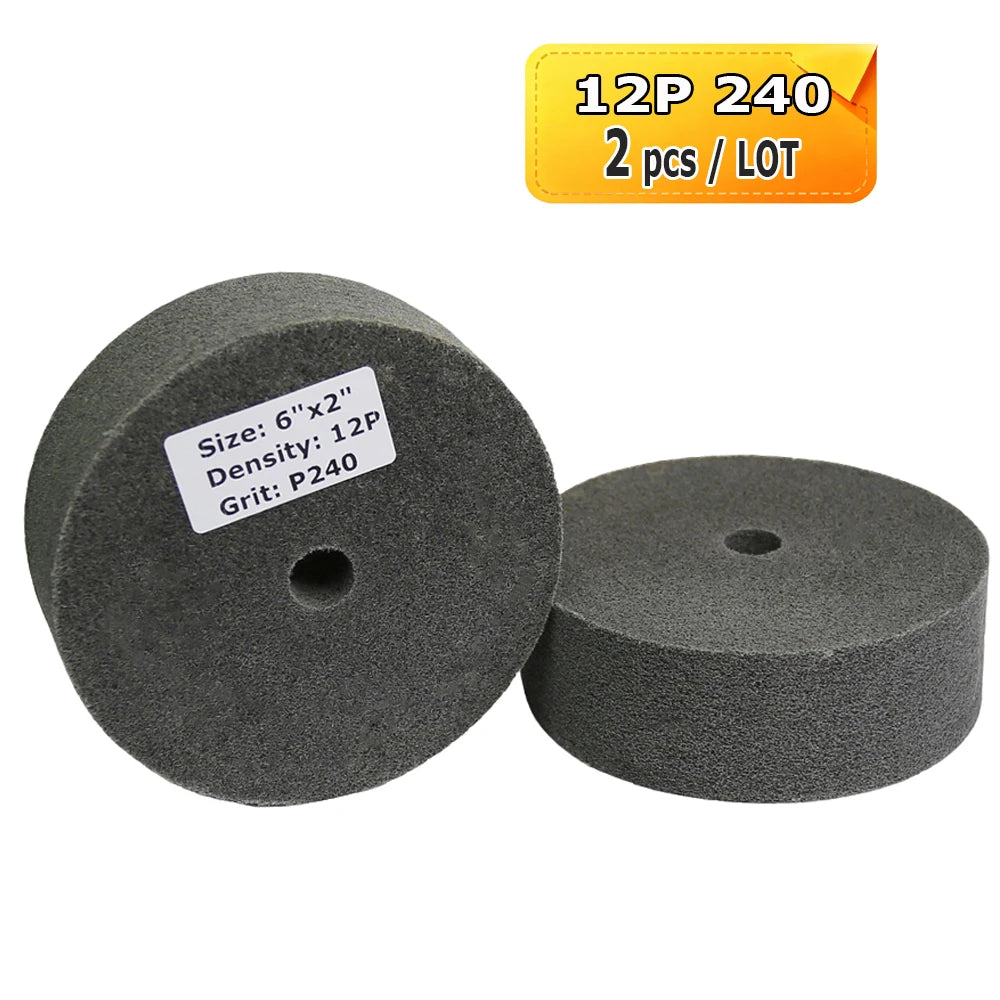 6 Inch Nylon Polishing Wheel 150x50mm Non-Woven Abrasive Buffing Pad for Metal Stainless Steel Aluminum Surface Finishing
