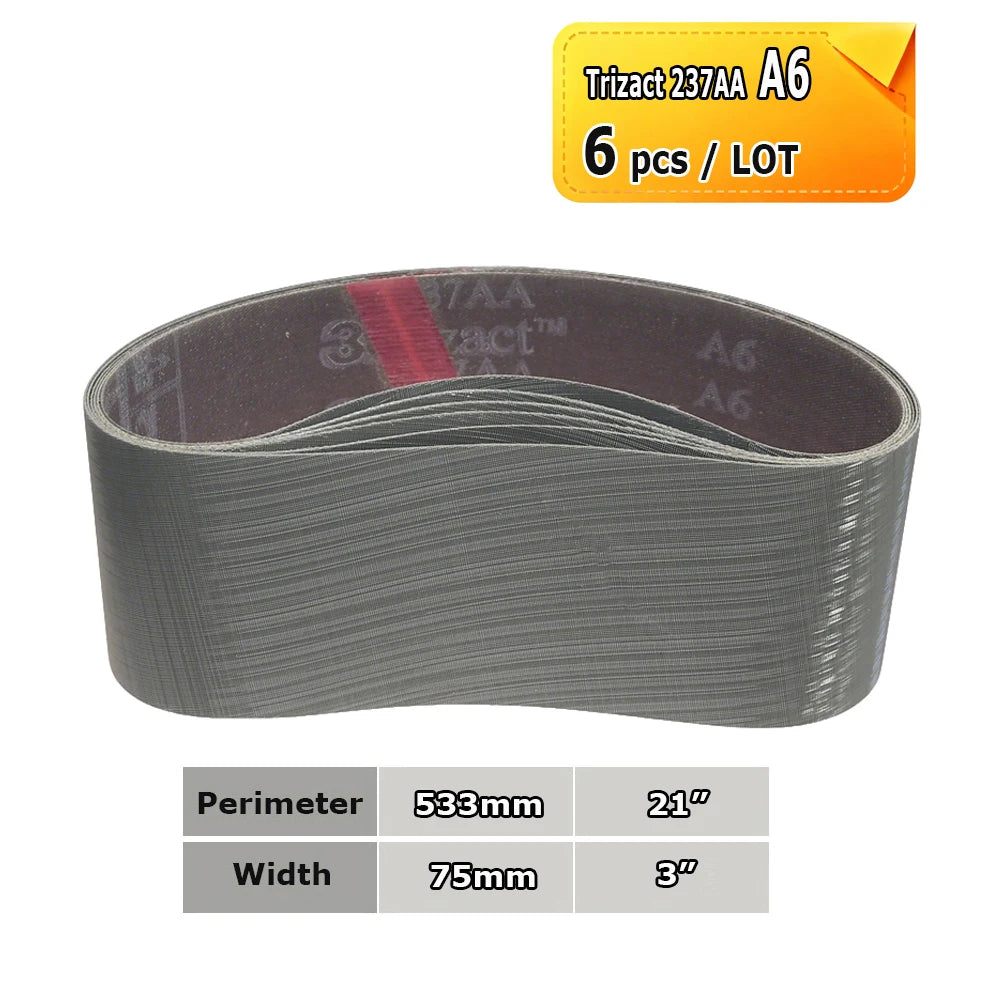 3" x 21" Belt Sander Sanding Bands 533x75mm Abrasive Grinding Belts Ceramic P36 - AO P1500, A3 - A65, Zirconia, Non-woven, Felt