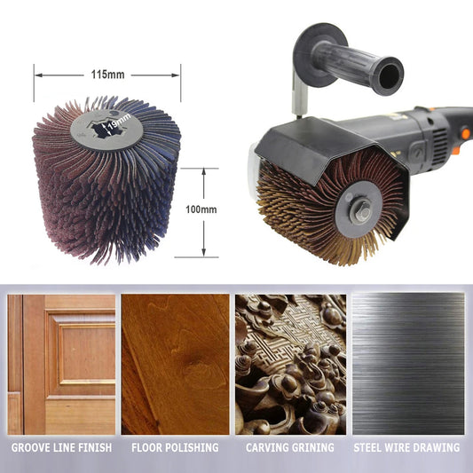 120x100x19mm Woodworking Drum Grinding Polishing Waxing Wheels - Abrasive Wire, Sand cloth Strips, Steel Wire, Horsehair, Sisal