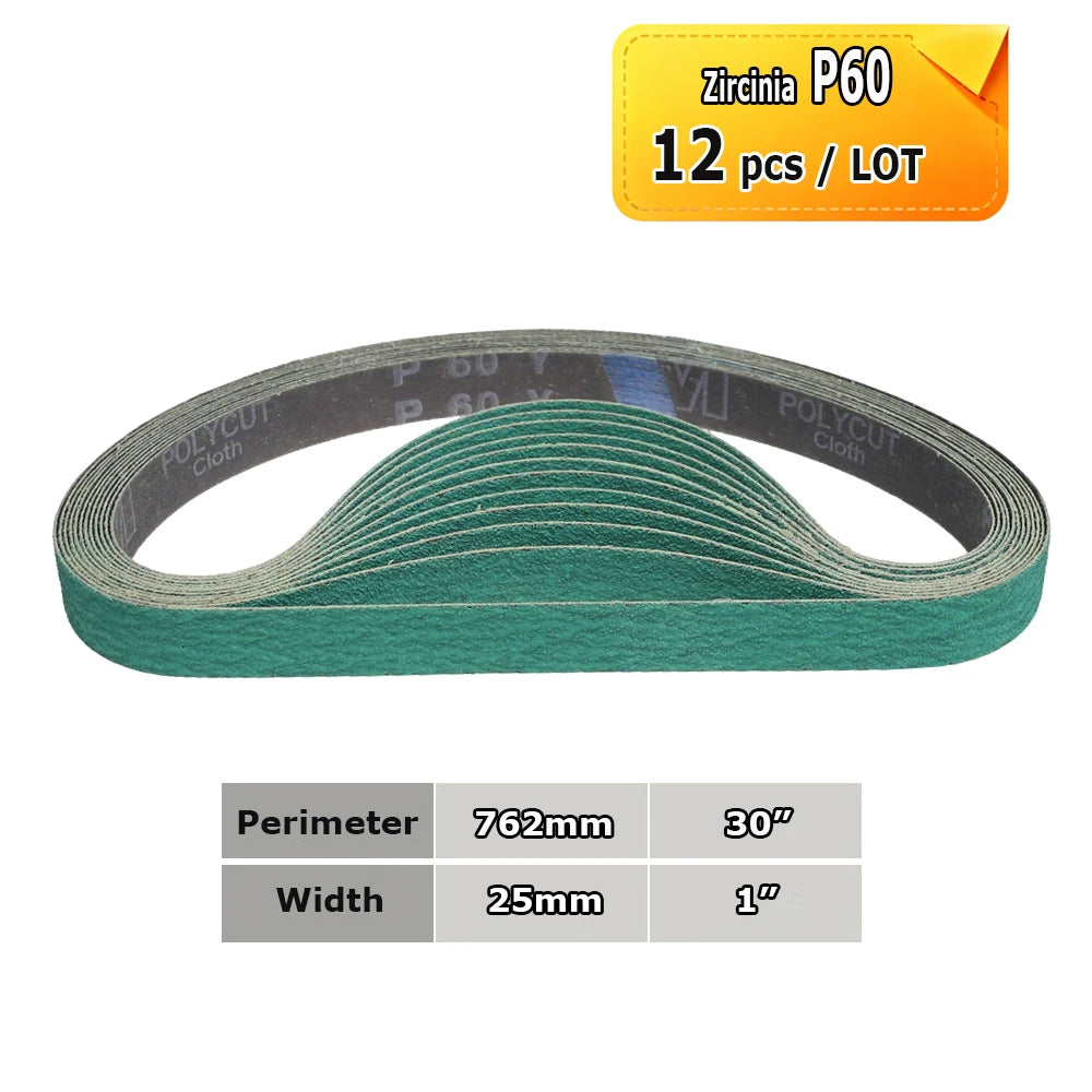 762x25mm Abrasive Sanding Belts 1x30 inch Belt Sander Bands Ceramic P36 - AO P1500, A3 - A65, Zirconia, Non-woven, Felt
