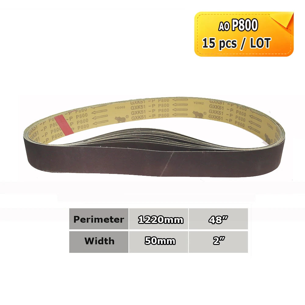 1220x50mm Abrasive Sanding Belts 2x48", Ceramic, Zirconia, Aluminum Oxide for Metal Wood Grinding Polishing