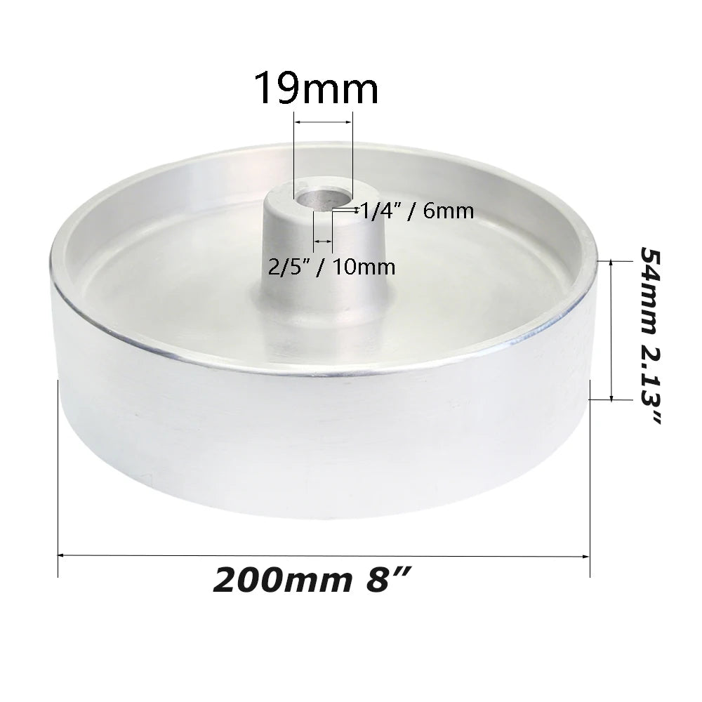 50-200mm Fully Aluminum Wheel Belt Sander Grinder Contact Wheel Pulley Drive Active Idler Wheel