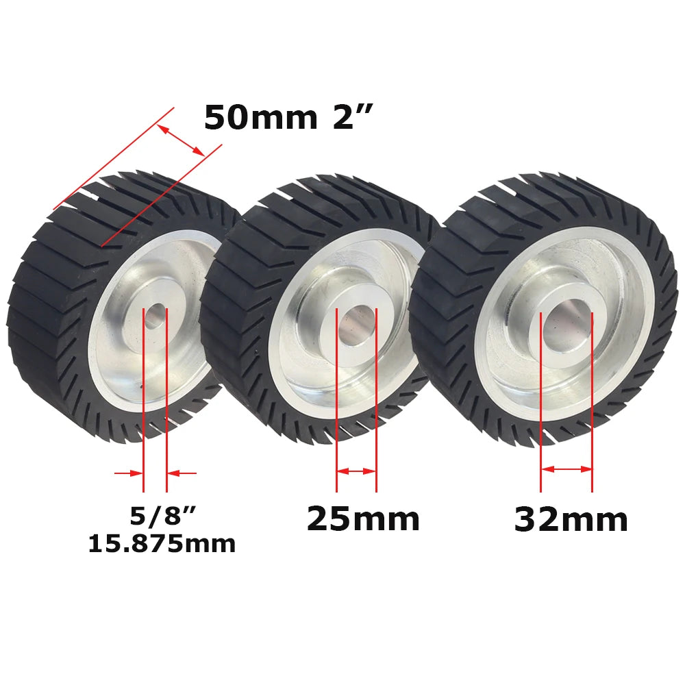 6“ 150x50mm/25mm Expander Wheel Rubber Polishing Wheel with 473x50mm Sanding Sleeves P40-P800 for Metal Grinding Woodworking