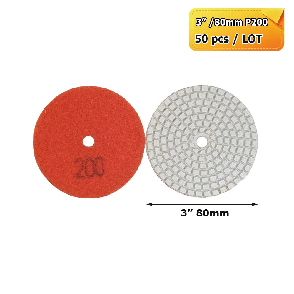 3"/4" Wet Grinding Discs Flexible Diamond Stone Polishing Pads for Ceramic Tiles Marble Finish