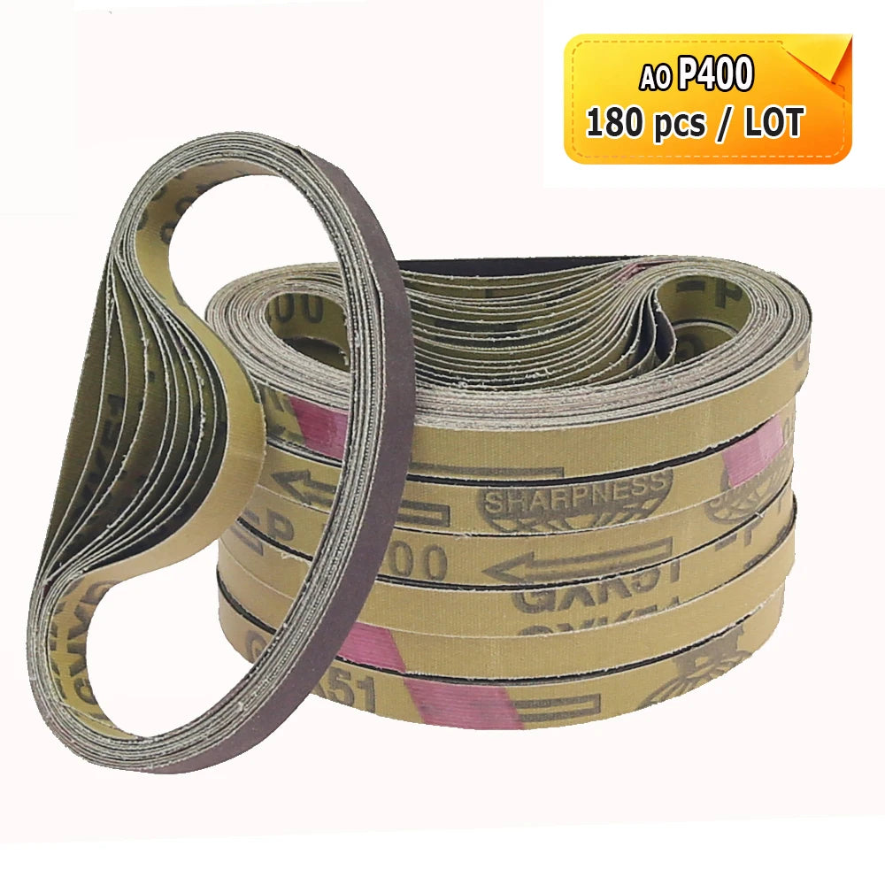 330x10mm Sanding Bands Belts Mini Portable Belt Sander Grinder Accessories AO ZA Non-woven Nylon for Metal Wood Polishing