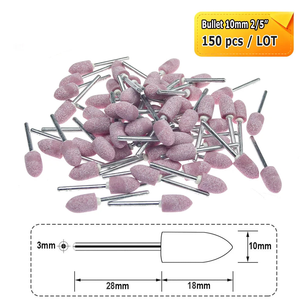 Dia. 4mm-12mm Red Corundum Grinding Stone Heads 3mm Shank Mounted Abrasive Wheel Metal Deburring Mould Polishing Dressing
