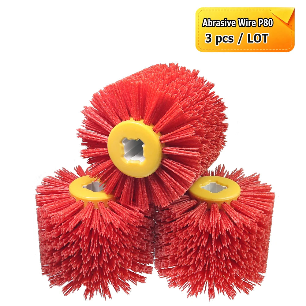 120x100x19mm Woodworking Drum Grinding Polishing Waxing Wheels - Abrasive Wire, Sand cloth Strips, Steel Wire, Horsehair, Sisal