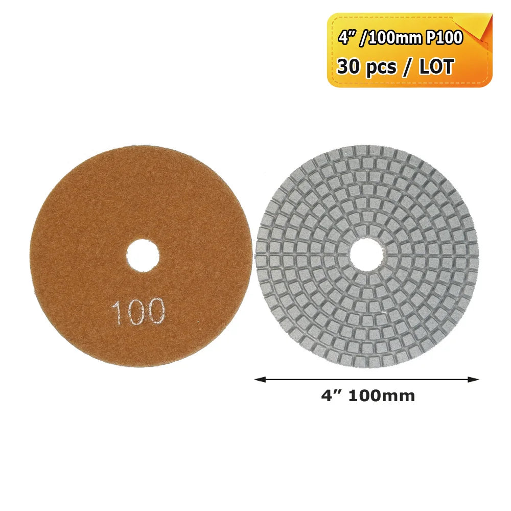 3"/4" Wet Grinding Discs Flexible Diamond Stone Polishing Pads for Ceramic Tiles Marble Finish
