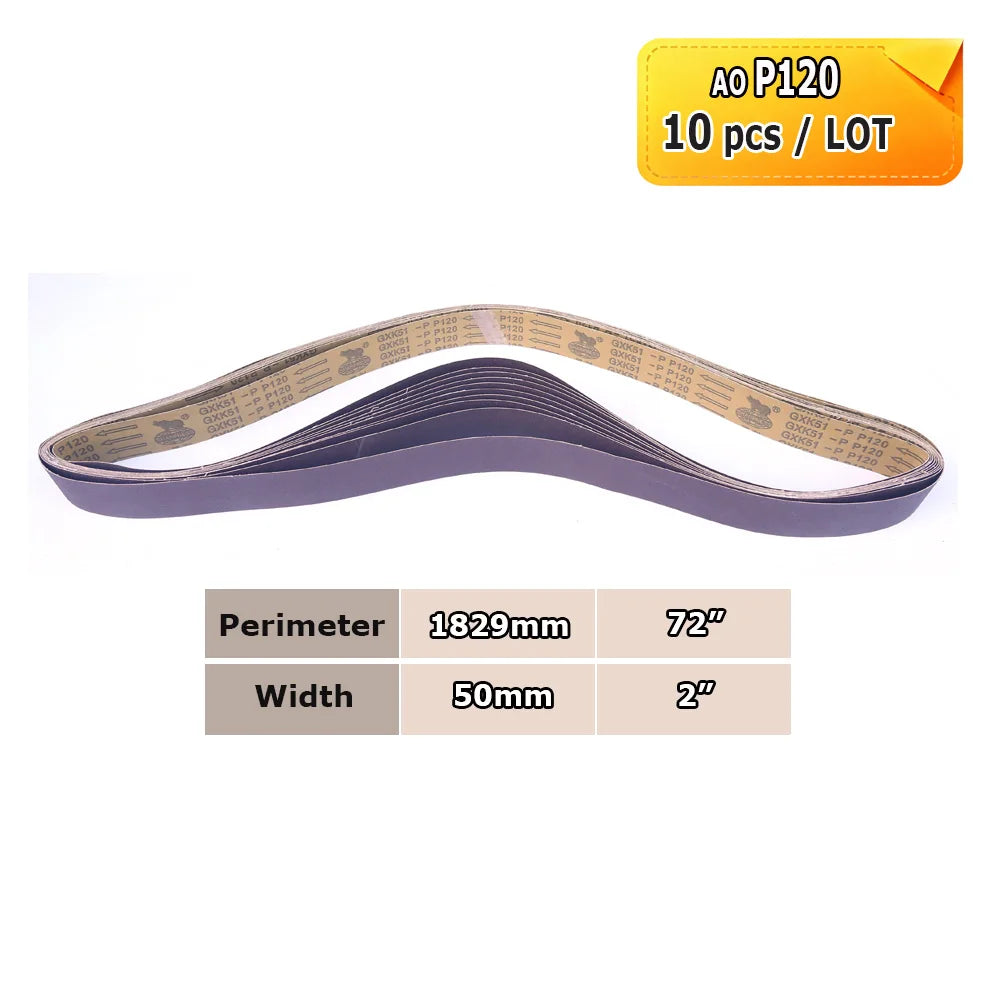 1829x50mm Sanding Bands 2x72 Knife Grinder Accessories, Ceramic, Zirconia, Aluminum Oxide for Metal Wood Grinding Polishing