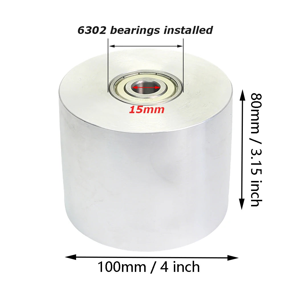 50-200mm Fully Aluminum Wheel Belt Sander Grinder Contact Wheel Pulley Drive Active Idler Wheel
