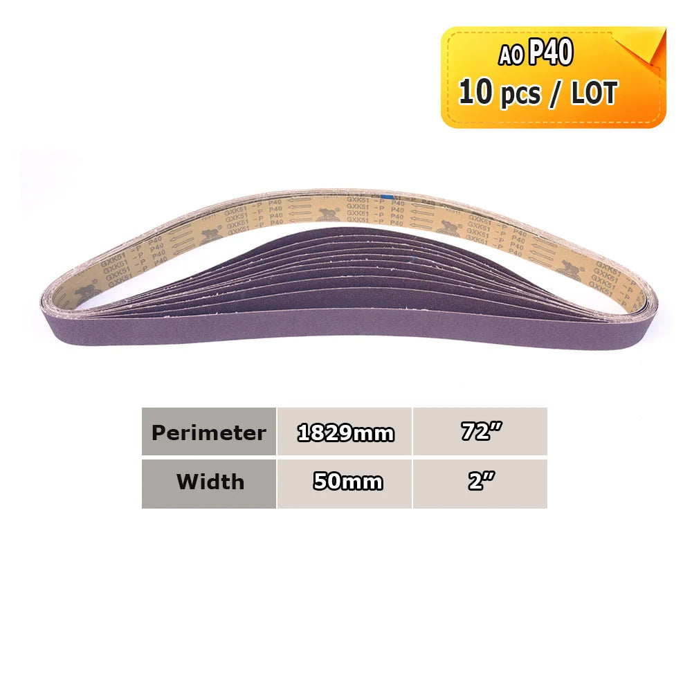 1829x50mm Sanding Bands 2x72 Knife Grinder Accessories, Ceramic, Zirconia, Aluminum Oxide for Metal Wood Grinding Polishing