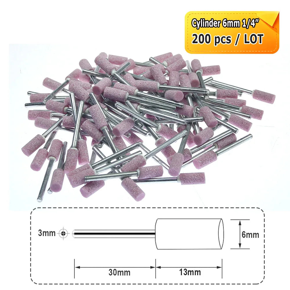 Dia. 4mm-12mm Red Corundum Grinding Stone Heads 3mm Shank Mounted Abrasive Wheel Metal Deburring Mould Polishing Dressing