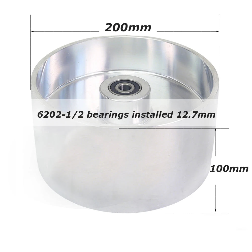 Dia. 200/180 x 100mm Fully Aluminum Wheel Pulley Belt Grinder Contact Wheel Drive Tracking Idler Wheel