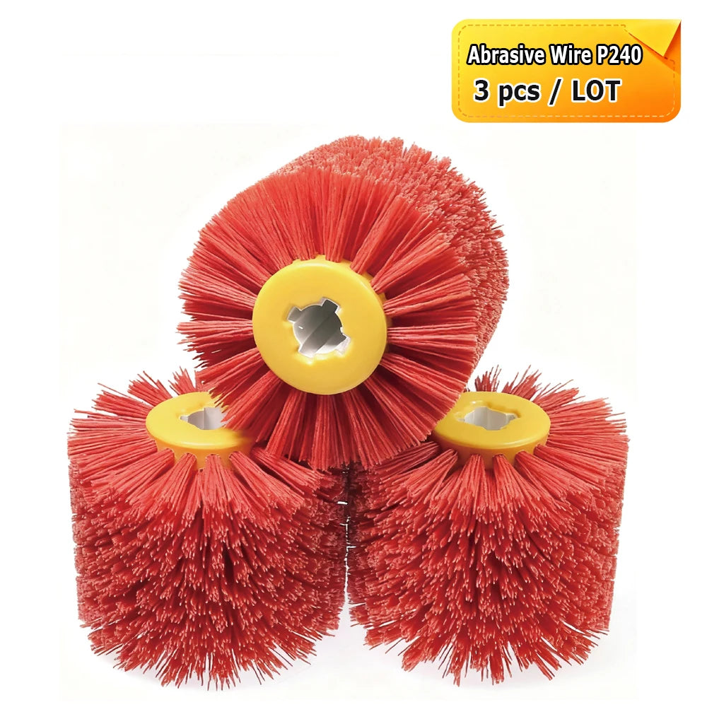 120x100x19mm Woodworking Drum Grinding Polishing Waxing Wheels - Abrasive Wire, Sand cloth Strips, Steel Wire, Horsehair, Sisal