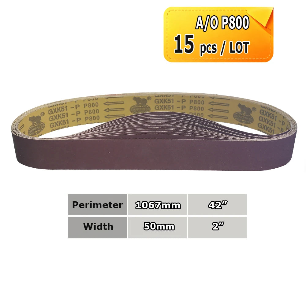 2" x 42" Sanding Belt Sander Knife-Making P40-P800 BORA 5 Ceramic Aluminum Oxide Felt Abrasive Grinding Polishing Bands