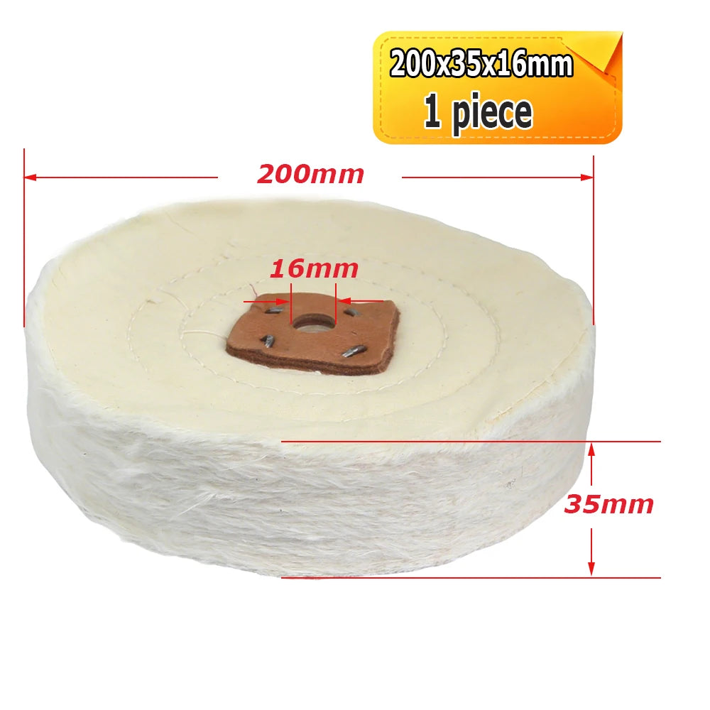 6"/8" Extra Thick Cotton Buffing Polishing Wheel Thickened 25-50mm Heavy Duty Metal Mirror Finish Wheel 150mm 200mm