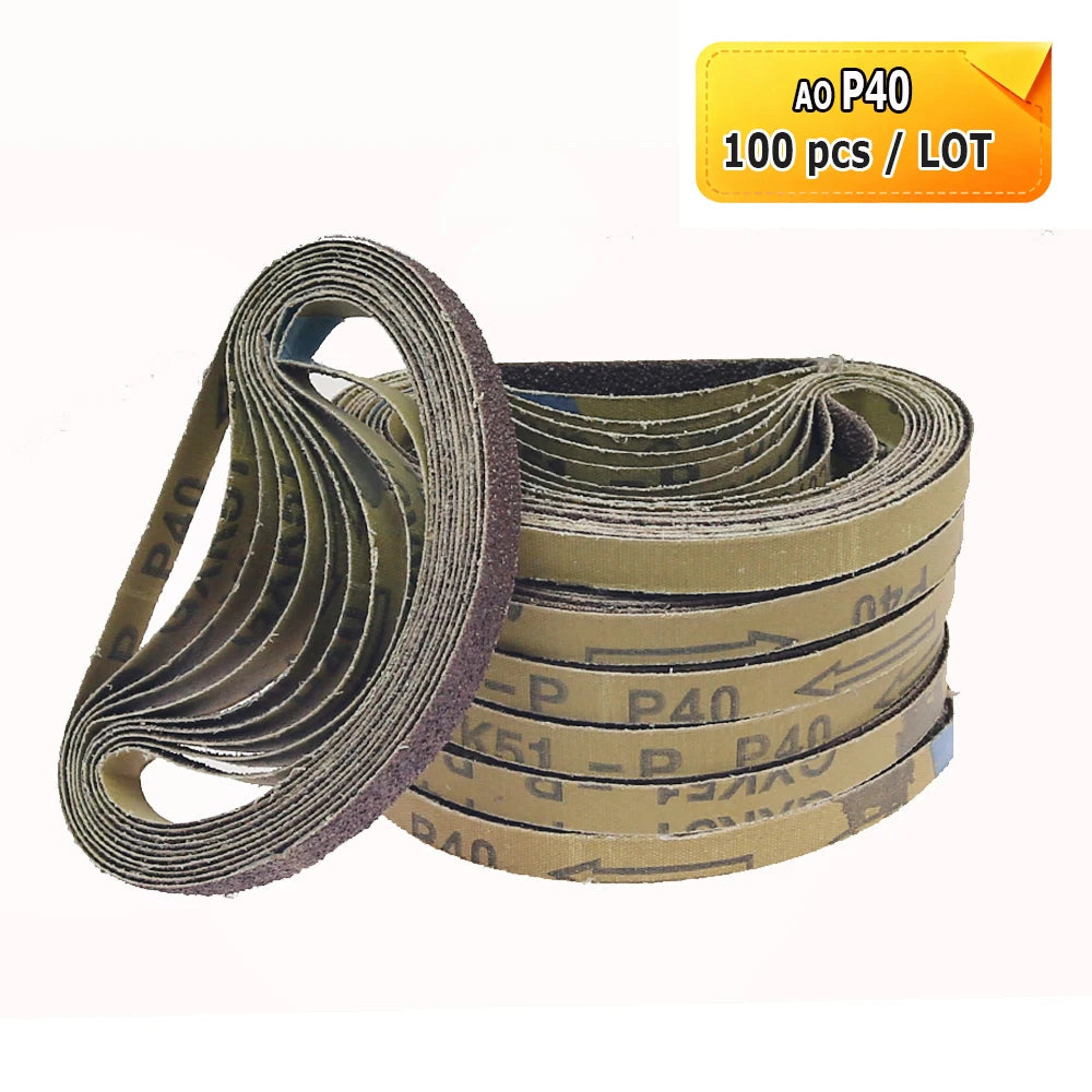 330x10mm Sanding Bands Belts Mini Portable Belt Sander Grinder Accessories AO ZA Non-woven Nylon for Metal Wood Polishing
