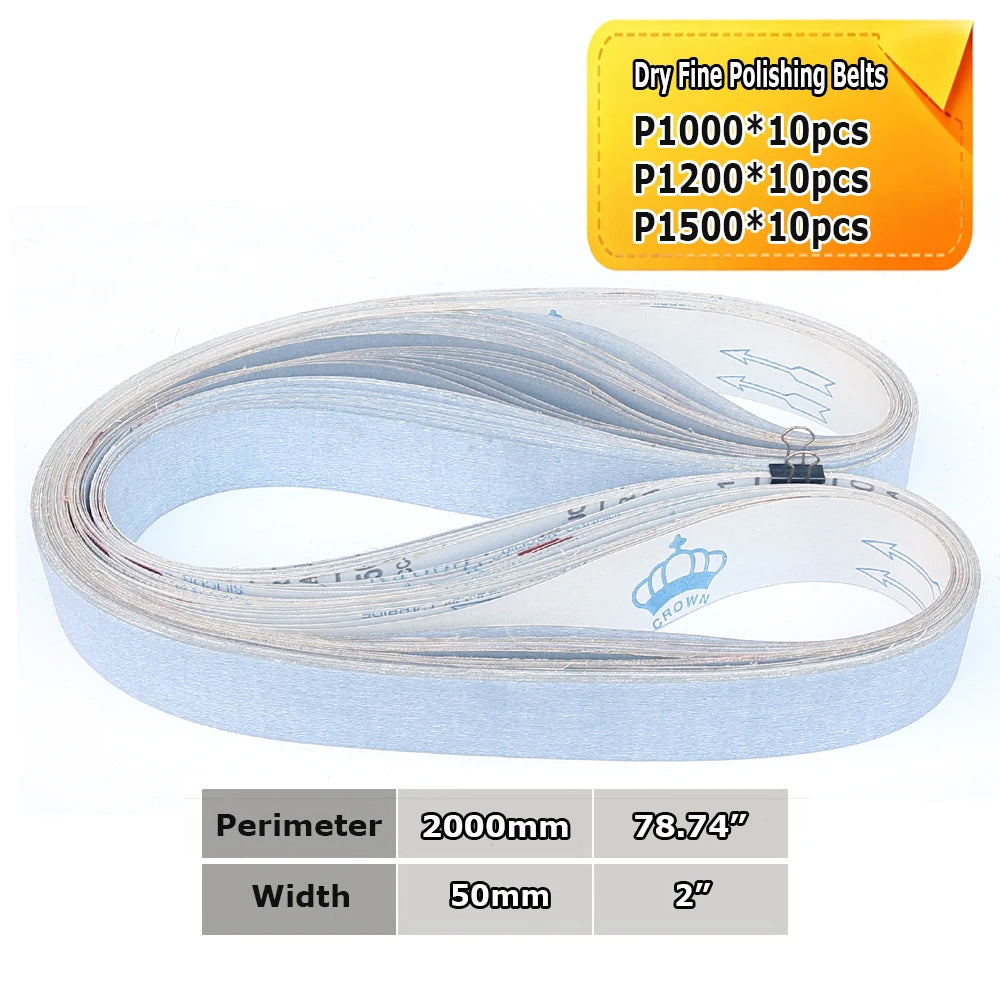 Sanding Belts 50x2000mm Knife Making Abrasive Bands Ceramic Zirconia Aluminum Oxide P36-P1500
