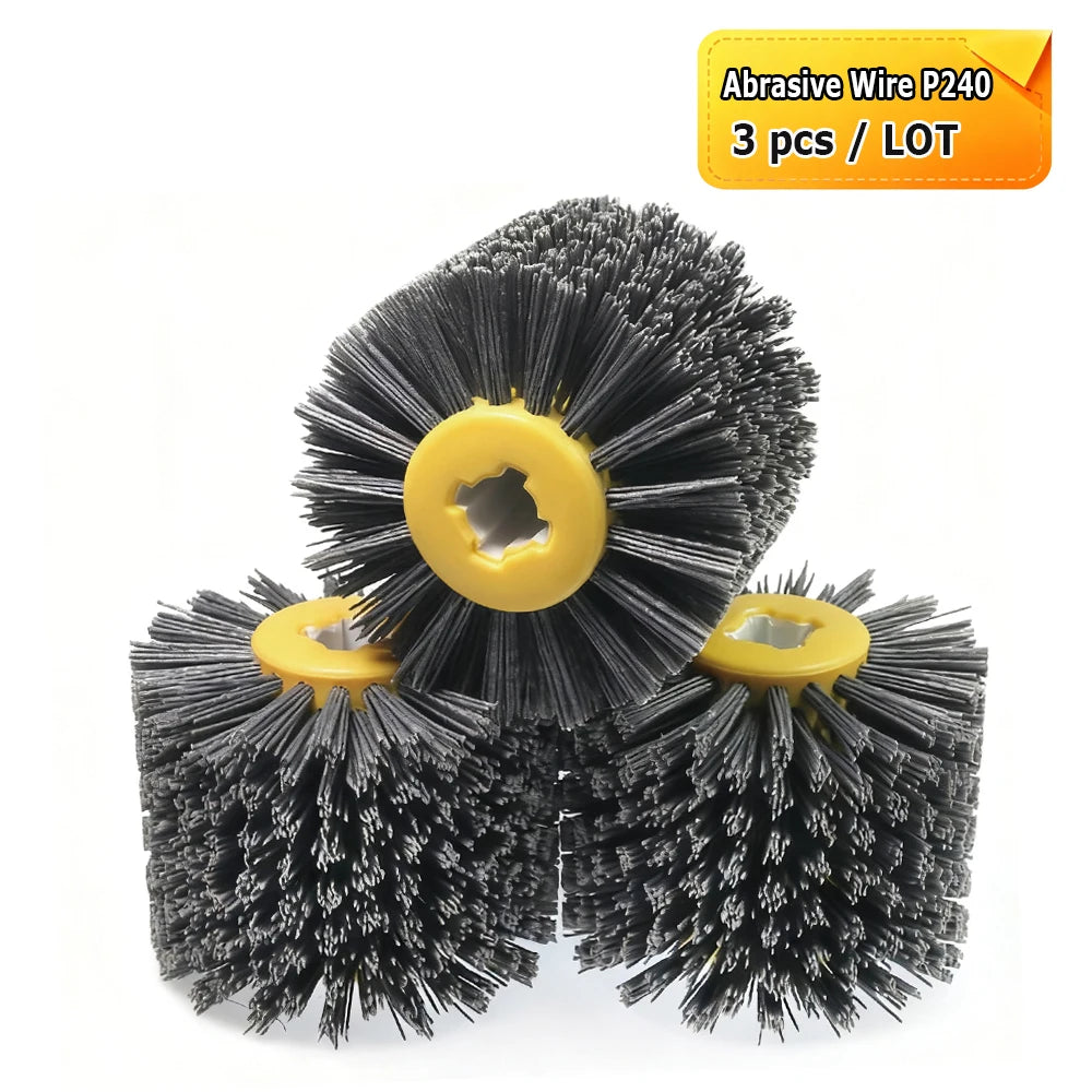 120x100x19mm Woodworking Drum Grinding Polishing Waxing Wheels - Abrasive Wire, Sand cloth Strips, Steel Wire, Horsehair, Sisal