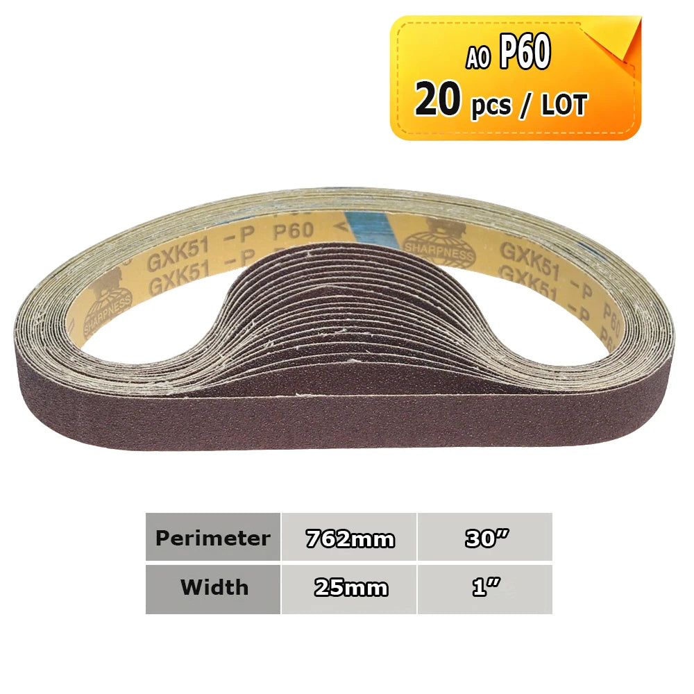 762x25mm Abrasive Sanding Belts 1x30 inch Belt Sander Bands Ceramic P36 - AO P1500, A3 - A65, Zirconia, Non-woven, Felt