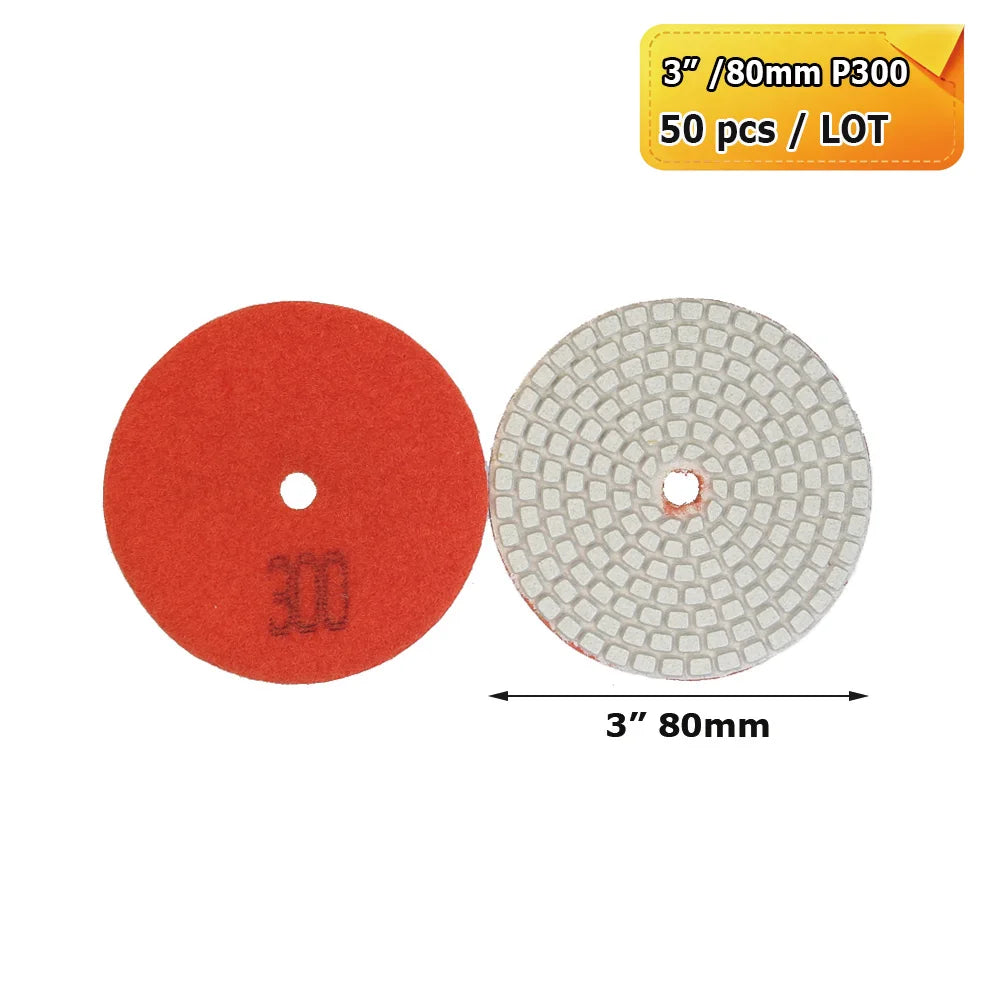 3"/4" Wet Grinding Discs Flexible Diamond Stone Polishing Pads for Ceramic Tiles Marble Finish