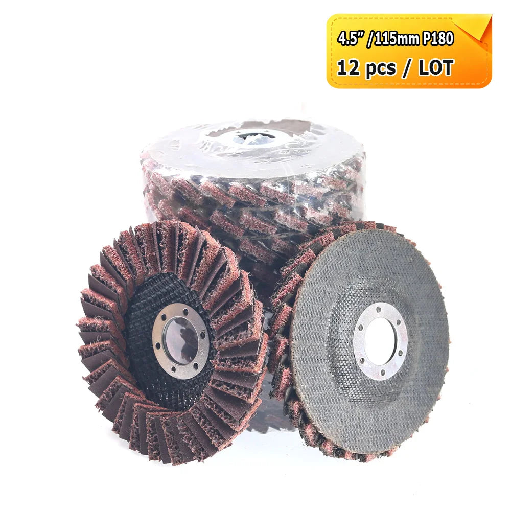 4.5" 115mm Angle Grinder Flap Grinding Discs Abrasive Wheels Non-woven, Nylon Fiber, Zirconia, Felt, Poly Strip