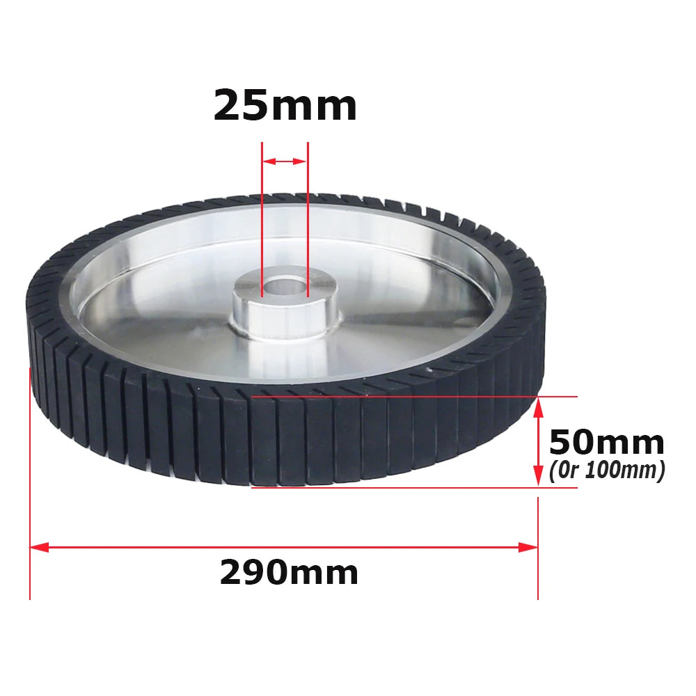 290x50/100mm Rubber Centrifugal Expansion Wheel working with 2"/4"x36" Sanding Sleeves Belts 915x50/100mm