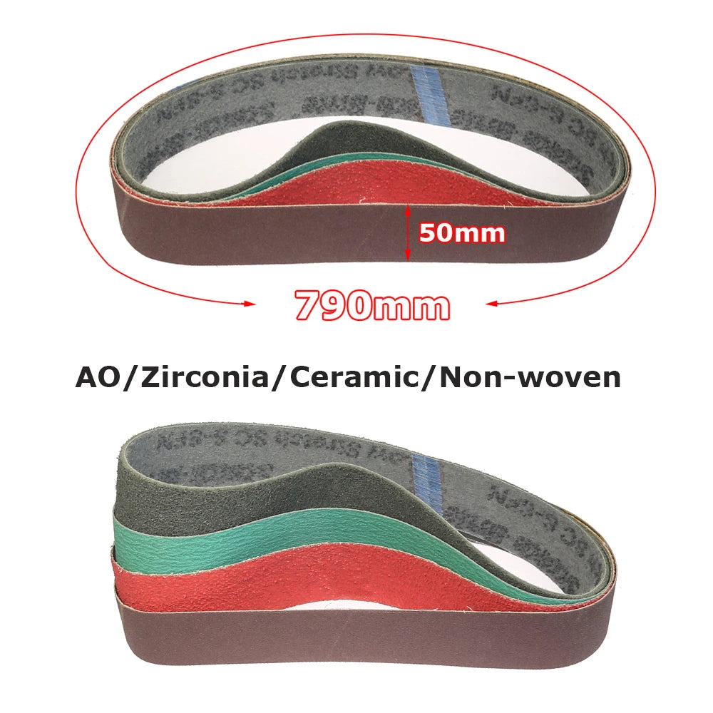 790x50mm Sanding Sleeves Belts for 250x50mm Expander Wheel Zirconia Ceramic Non-woven for Metal Wood Plastic Grinding Polishing