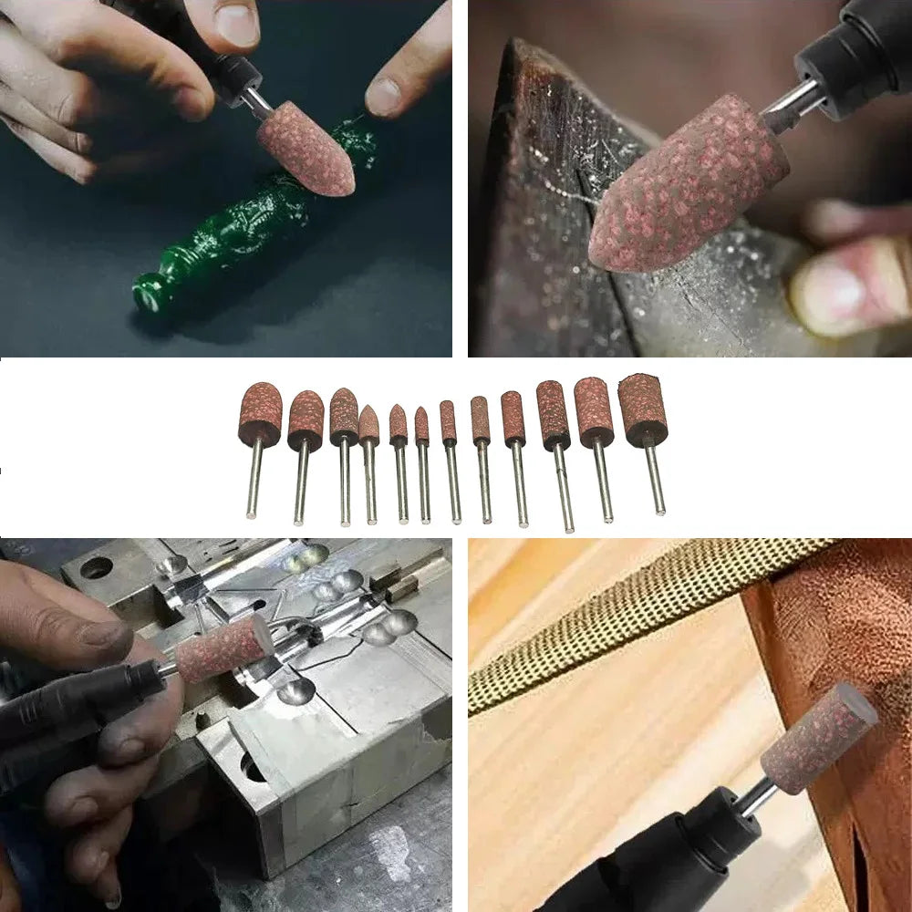 Dia. 4-12mm Sesame Grinding Heads Rubber with Abrasives Polishing Wheels Dremel Die Grinder Rotary Tools