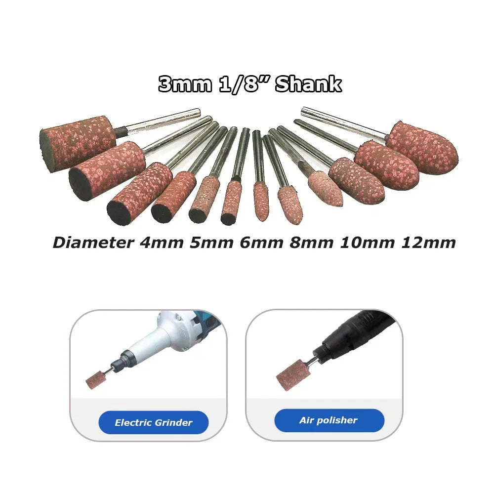Dia. 4-12mm Sesame Grinding Heads Rubber with Abrasives Polishing Wheels Dremel Die Grinder Rotary Tools