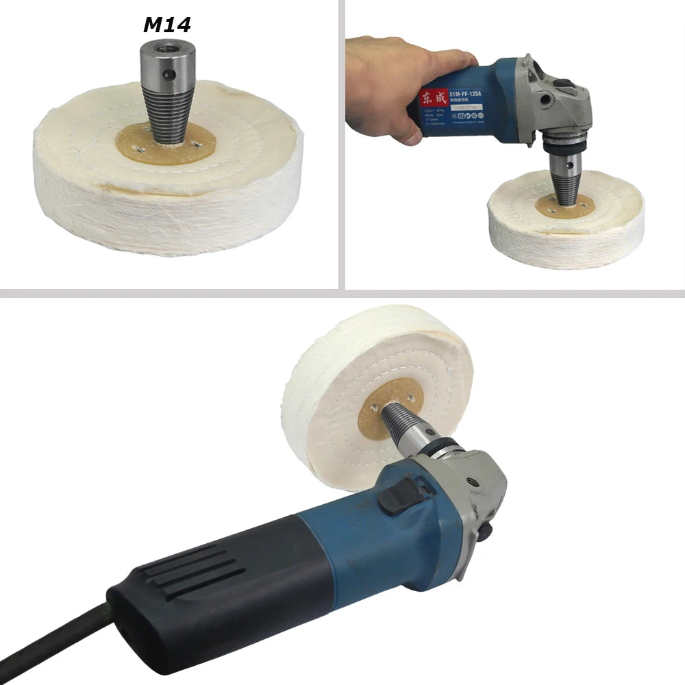 6"/8" Extra Thick Cotton Buffing Polishing Wheel Thickened 25-50mm Heavy Duty Metal Mirror Finish Wheel 150mm 200mm