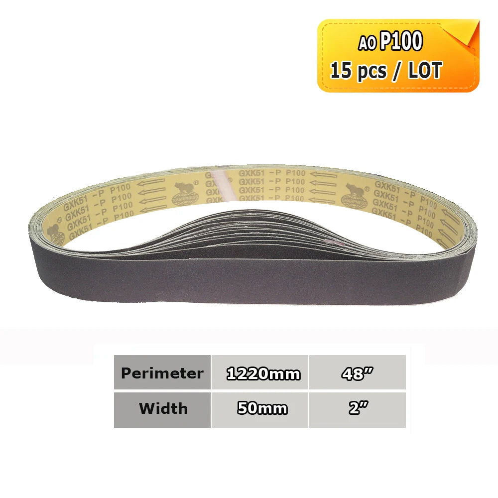 1220x50mm Abrasive Sanding Belts 2x48", Ceramic, Zirconia, Aluminum Oxide for Metal Wood Grinding Polishing