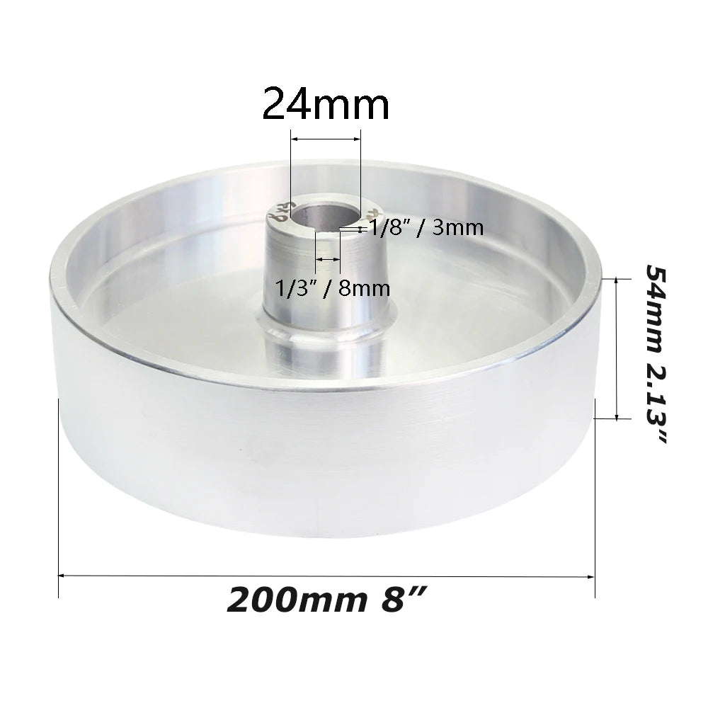 50-200mm Fully Aluminum Wheel Belt Sander Grinder Contact Wheel Pulley Drive Active Idler Wheel
