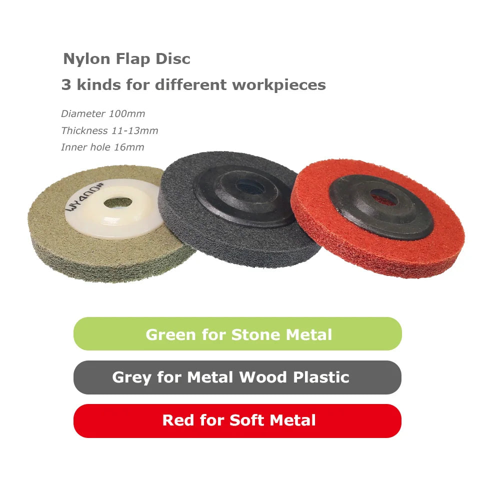 4" 100mm Nylon Fiber Flap Grinding Discs Angle Grinder Polishing Wheels for Stone Metal Glass Surface Finish